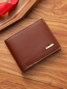 Casual Plain Pu Leather Zipper Short Wallet, Summer Multiple Card Slots Card Holder Organizer, Simple Style Business Card Holder, Trendy Wallet for Men