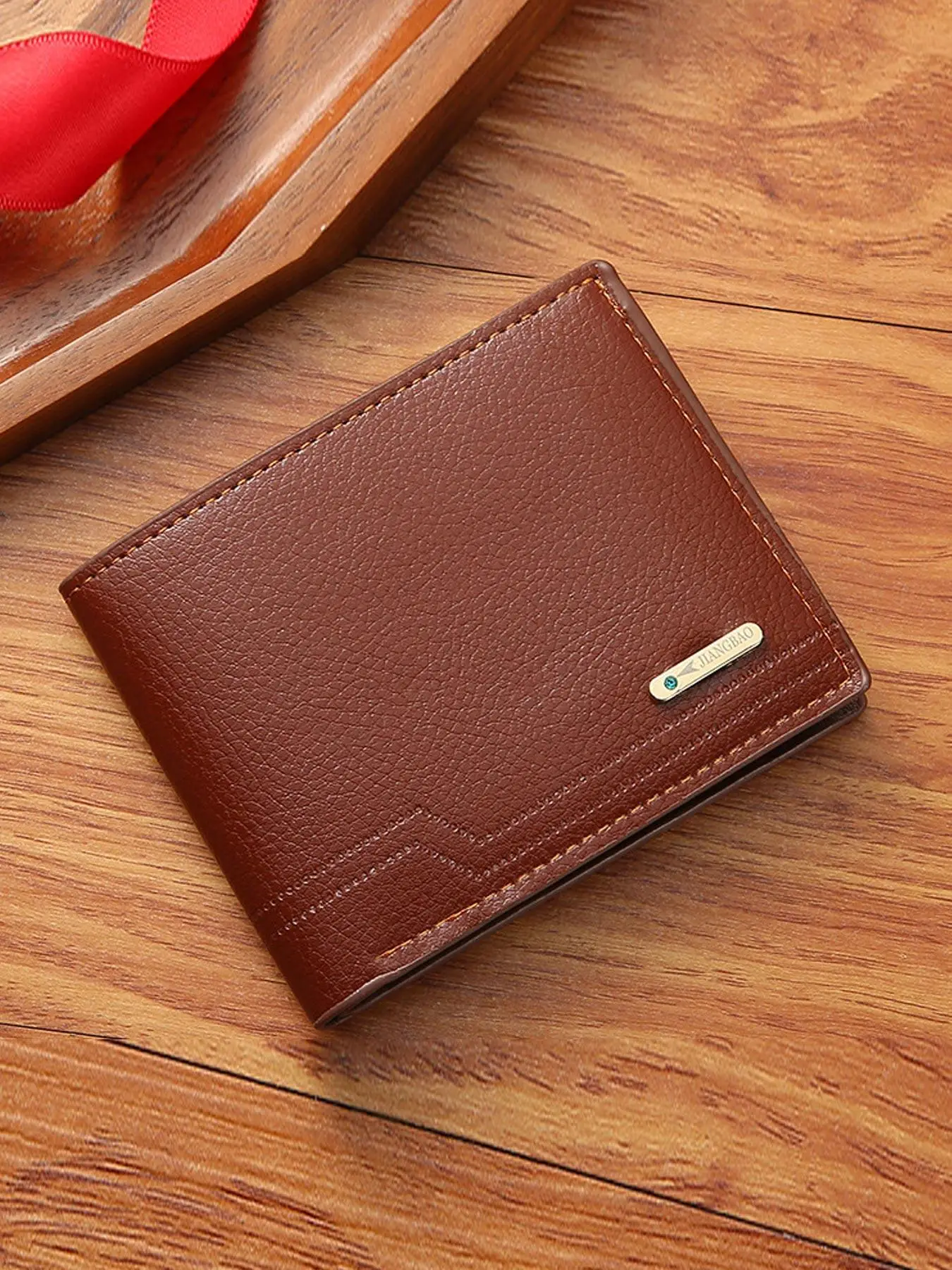 Casual Plain Pu Leather Zipper Short Wallet, Summer Multiple Card Slots Card Holder, Simple Style Business Card Holder, Trendy Wallet for Men