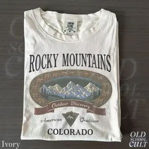 Vintage Rocky Mountains Colorado T-shirt, Outdoor Discovery Graphic Tee, Nature Lover, Outdoor, Women and Menswear