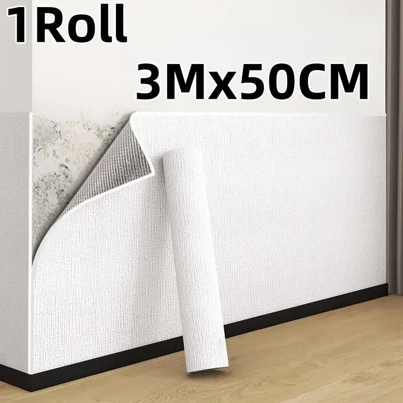 Textured Self-Adhesive Heat Insulation Soundproof Wallpaper Roll, Peel & Stick, Easy Installation, Modern Minimalist Style, Durable Material, Peel And Stick Wallpaper Designs, Sound Insulating Wallpaper