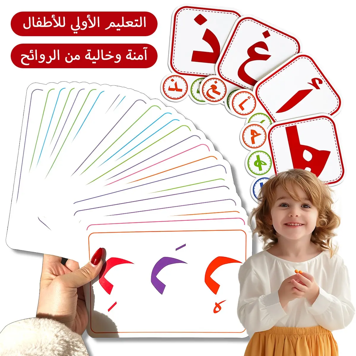 Teeny Baby Arabic Letter Learning Cards with Notes, Colorful Early Education Toys for Kids, ABC Flashcards for Toddlers, Fun Alphabet Recognition, Baby Language Learning Tool, Flashcards Learning Alphabet
