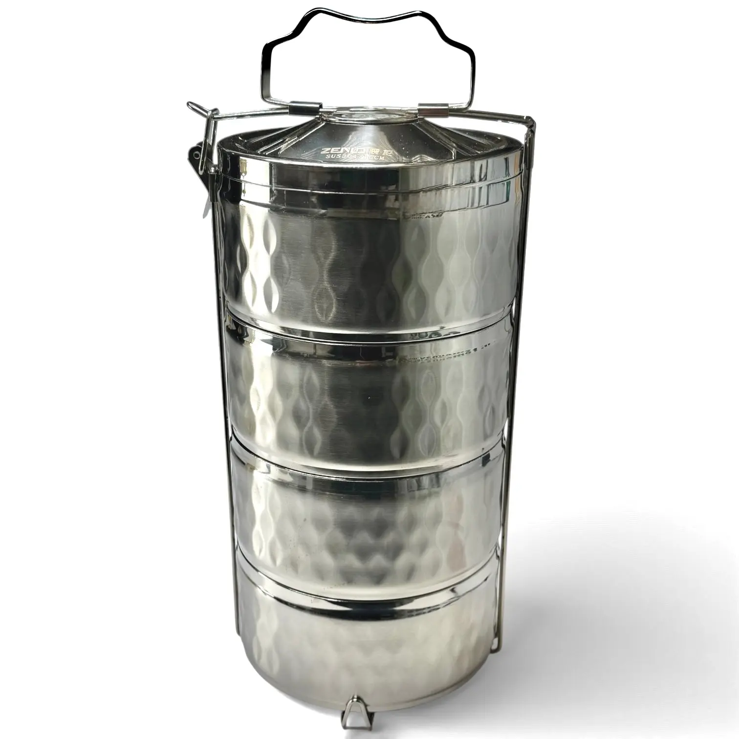 4 Tier Stainless Steel Lunch Box Tiffin Carrier Set - حافظة طعام ستيل أربع طبفات جودة عالية