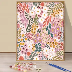 Paint by Numbers Kit for Adults Beginners - 16x20in/40x50cm Color Canvas, Easy DIY Small Floral Acrylic Painting Set - Wall Decor for Living Room and Bedroom, Creative Gift for Birthday, Mother's Day and Christmas, Without Frame