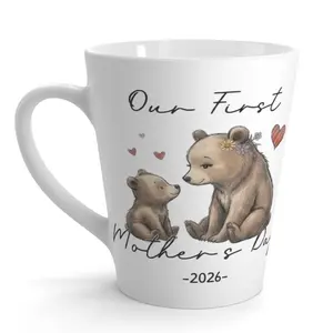 Our First Mother's Day 2026 Mug with Adorable Bear Design Perfect Gift for New Moms Drinkware Ceramic Coffee