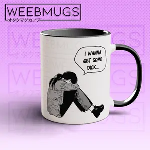 Anime Mug, Asa I Wanna Get Some Mug, Anime Coffee Mug, Chainsaw Anime Mug, Funny Anime Gift, Funny Anime Mug, WeebMugs Glossy Ceramic Drinkware
