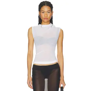Helmut Lang Sheer Twist Tank in Optic White