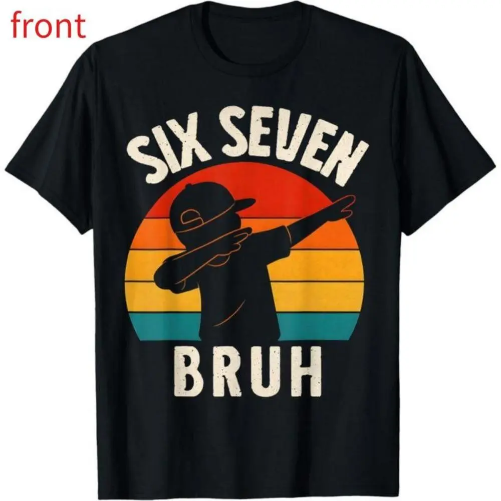 NO.BRAND Men's Round Neck Short-Sleeve Cotton T-Shirt - Soft Natural Menswear, 6 7 Dabbing Numbers Bruh Meme Funny Design, Casual T-Shirts, Sports Streetwear Top