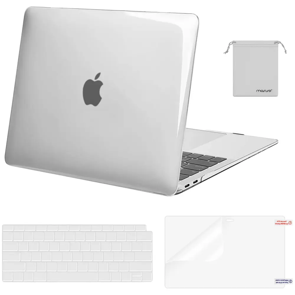 MOSISO Case Compatible with MacBook Air 13 Inch 2021-2018 A2337 A2179 A1932, Protective Hard Shell Laptop Cover with 2 Keyboard Covers, Screen Protector and Storage Pouch, Slim Ventilated Case for Students and Professionals