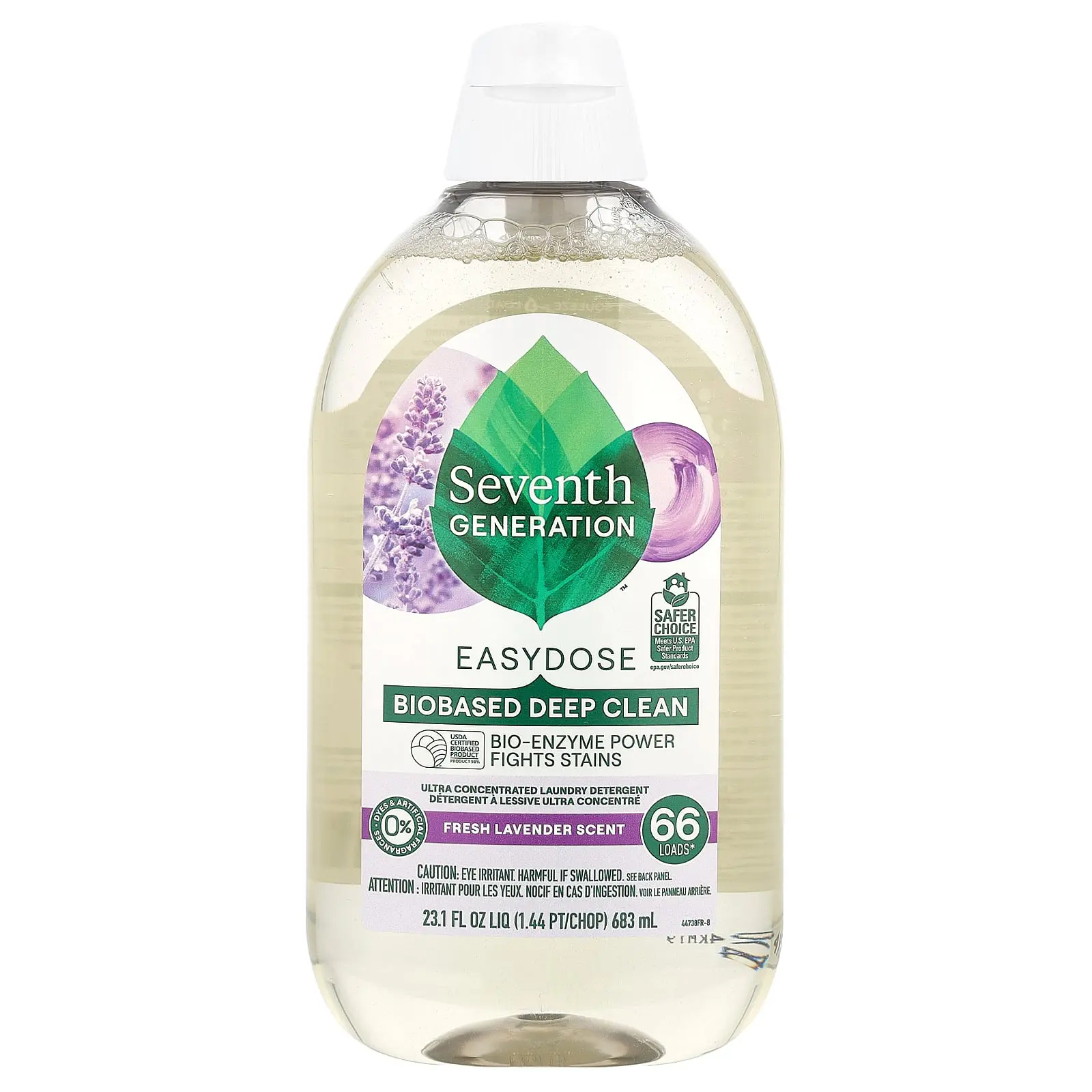 Seventh Generation Easydose, Ultra Concentrated Laundry Detergent, Fresh Lavender, 66 Loads, 23.1 fl oz (683 ml)