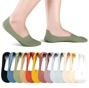 10 Pairs of Women's Invisible Socks — Cotton Breathable, Ultra-Thin for Summer, Seamless, Silk-Like Finish, Silicone Anti-Slip, Moisture-Wicking Soles, Sweat-Wicking Socks, Women's Essential Basics,Graduation gift