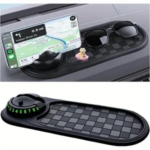 2026 Multifunctional Car Dashboard Phone Holder, Anti-Slip Car Phone Mat, Rotatable Car Dashboard Accessory, Temporary Parking Truck License Plate Stand, for Vehicle, Car Accessories
