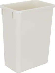 Plastic Trash Can - Indoor Garbage Bin for Kitchen, Home, Office & Commercial Use - Large Waste Disposal Tub - Compatible with Pull-Outs & Frames - 35-Quarts (Pack of 1) (8.75-Gallon) - White