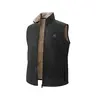 Men's Winter Outdoor Sleeveless Padded Gilet - Fleece-Lined, Embroidered Chest, Zip Front, Knitted Turtleneck Top for Outdoor Activities, Casual Wear