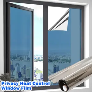 1 Count Window Film Privacy Static Cling, Day and Night Privacy Blocks Prying Eyes, Lets Natural Light In, UV Blocking Heat Control for Home Office