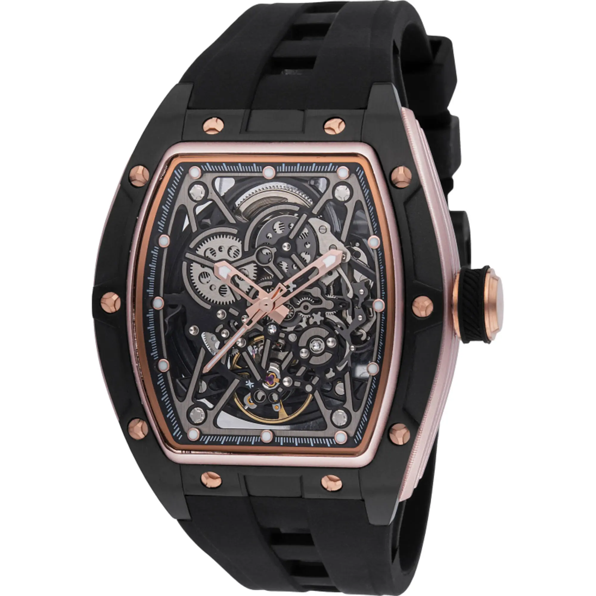 Invicta Men's Watch S1 Rally Automatic Skeleton Dial Black Silicone Strap 49016