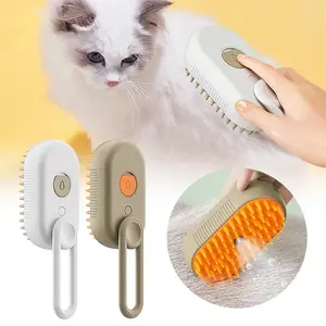 3In1 Steam Brush Steam Cats Comb Water Steam Cat Brush Electric Spray Hair Brushes Cats Massage Grooming Hair Removal Comb NONE