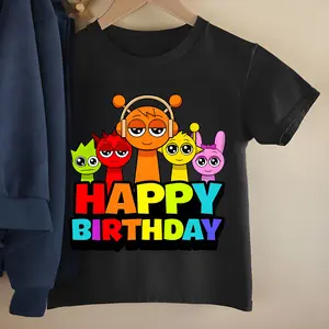 Happy Birthday Sprunki Shirt, Sprunki Funny Shirt, Game For Boys And Girls Birthday Shirt, Game Shirt, Colorful Cartoon Character Shirt