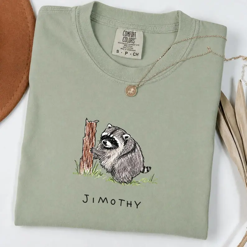 Comfort Colors Jimothy Raccoon Viral Shirt, Short King Jimothy Tee. Cute Trash Panda Shirt, Famous Seattle Raccoon Shirt, Cute Baby Raccoon Womenswear Cotton Top