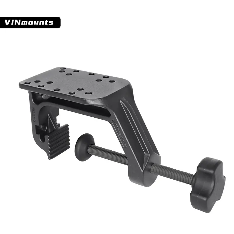 VINmounts Heavy Duty Aluminum Alloy U-Clamp Mount Base, Compatible with RAM 1" & 1.5" Round Ball Systems, 3.27-Inch Jaw Opening, Multi-Position Mounting Holes, Complete Hardware Screw Kit, Corrosion & Wear Resistant Kayak Mount