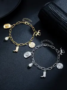 Western Vintage Style Charming Cowboy Hat Pendant Bracelet, Unisex Fashion Accessory Jewelry Gift for Daily Wear & Parties, Perfect Gift for Family & Friends