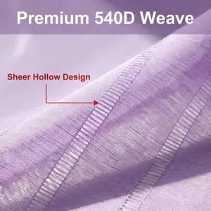 Window Wear 4 Panels 52x90inch 540D mesh straight stripe curtains with loops at the top, soft and light-transmitting, suitable for bedrooms and living rooms, 130 GSM. FT6667