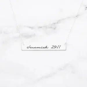 Jeremiah 29:11 Necklace - Sterling Silver Bar Necklace