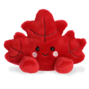 Palm Pals Adorable Fall Maple Leaf 5 inch Red Mini Soft Plush Collectable Stuffed Animal