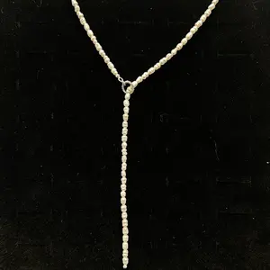 Pearl Lariat Necklace 24”