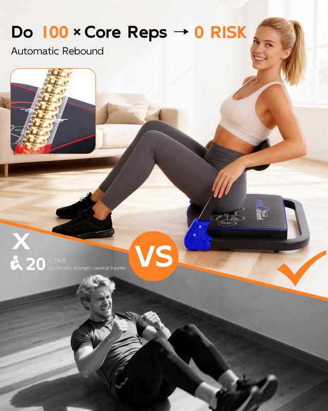 HOPHORSE Sit-Up Exercise Equipment, Ab Crunch Machine Roll-up Machine,Portable Ab Crunch Exercise Machine, sit up machine Abdominal Workout Machine for Home Gym, Core Ab Exercise System Trainer, Core max，TikTokShopBlackFriday