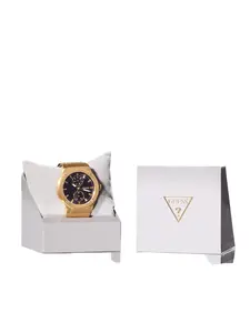 GUESS Male Gold-Tone Multifunction Watch