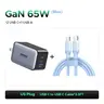 UGREEN 65W Foldable USB C-Powered GaN Charger Bundle with 20W 3.3FT MFi-Certified Fast Charging Cable & 60W Type C Port Typec Cable, Compatible with iPhone 17/16, MacBook Air, Galaxy S25
