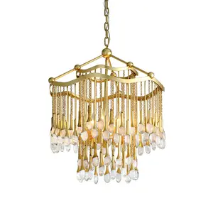 Kiara Mini Chandelier With Gold Leaf Finish – Handcrafted Elegance for Any Space