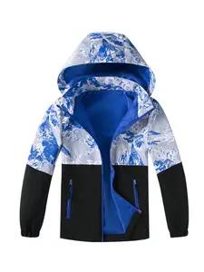 Boys' Colorblocked Long Sleeve Hooded Jacket, Zip Pocket Detail, Casual Style, Perfect for Outdoor Activities, Ideal Gift, Zip Up Jacket, Zipper Pocket Jacket