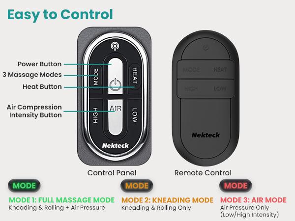 Nekteck Remote Control Foot Massager with Heat [2026 Upgraded], Mothers Day Gifts for Mom, Shiatsu Feet Massager for Plantar Fasciitis, Deep Kneading Therapy Air Compression Massage Tools, Gifts for Men Women