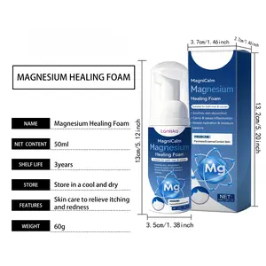 Magnesium Healing Foam 50ml for Body and Facial Moisturizing Daily Care 3 Years Shelf Life Square 3D Nail Armor Texture Snowman Festive Long Shape Art Set Almond Bone Skull Fall Short Gentle Moisturizer Nourishing Soothing Storage Moisture
