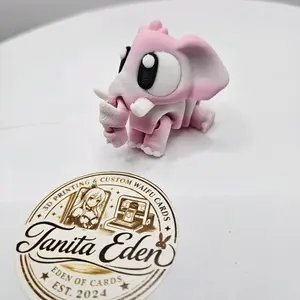 Flexi Elephant 3D Print Mini Decor or Keychain 2.5 Inches Tall Adorable Tail Ornaments for Collectors