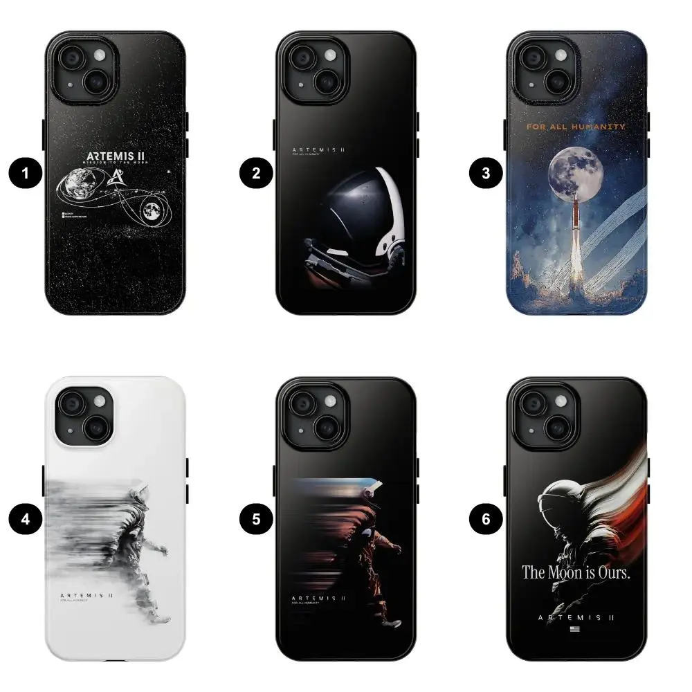 "Artemis II" Lunar Mission Phone Case — NASA Space Program Protective Accessory: Return to the Moon. Astronaut-Themed Design for iPhone 11–17 Pro Max/Plus Series and Samsung Galaxy S23–S25 Series.