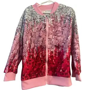 NEW Cloth Sequin Pattern Jackets - Pink & Gray, Long Sleeve, Comfortable Fit, Elegant Style for Women's Outfit