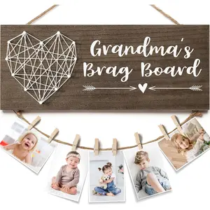 Grandma's Brag Board Grandma Gifts, Christmas Gifts for Grandma from Granddaughter Grandson, Grandmother Picture Frame Nana Gift Grandkids Photo Holder Thanksgiving Birthday Gift for Nana Grandmother