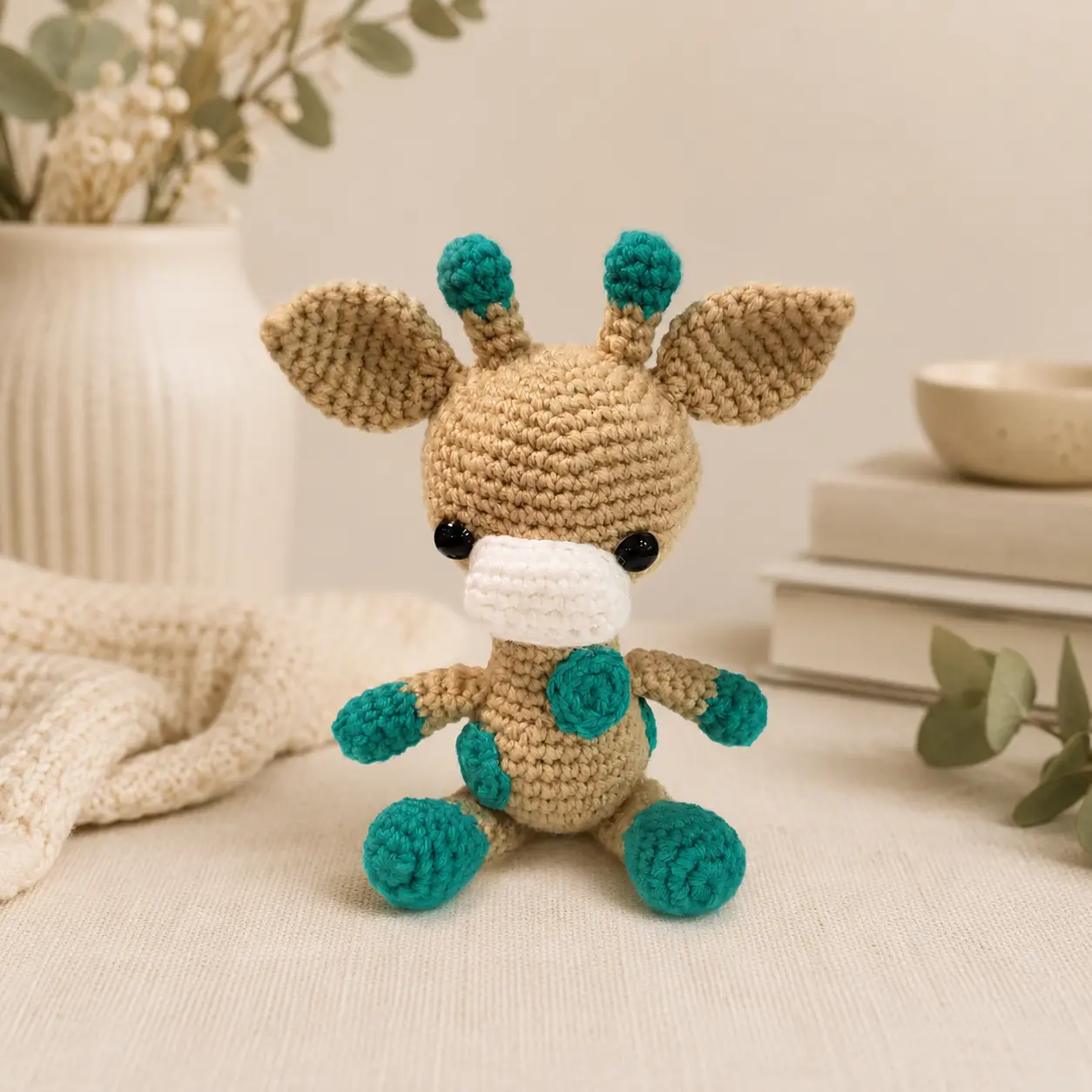 Handmade Crochet Giraffe Plush | Soft Amigurumi Stuffed Animal | Nursery Gift