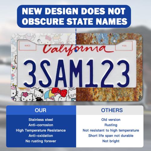 Sanrio Hello Kitty Full Print Licence Plate Holder with Adorable Character Designs and Colorful Bows for Unisex Use