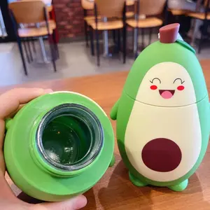 Cute Cartoon Avocado Glass Double Layer Cup Drinkware