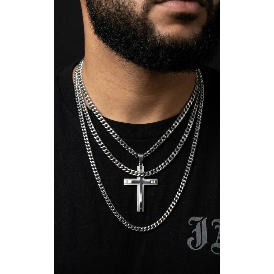 The STRATUM Silver Stack: Heavy Cuban Link Trio