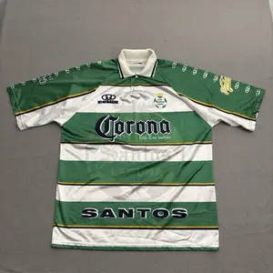 Vintage Santos Laguna Soccer Jersey – 90s Mexico Inspired Football Shirt, Green Retro Futbol Fan Jersey, Classic Club Sportswear Top, Streetwear Football Apparel for Collectors