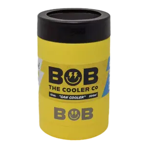 BOB THE COOLER CO - 12oz "Bob's Chillin" Short Double Wall Insulated Can Cooler, Stainless Steel Can Cooler for Camping, Drink, Beer, Beach & More