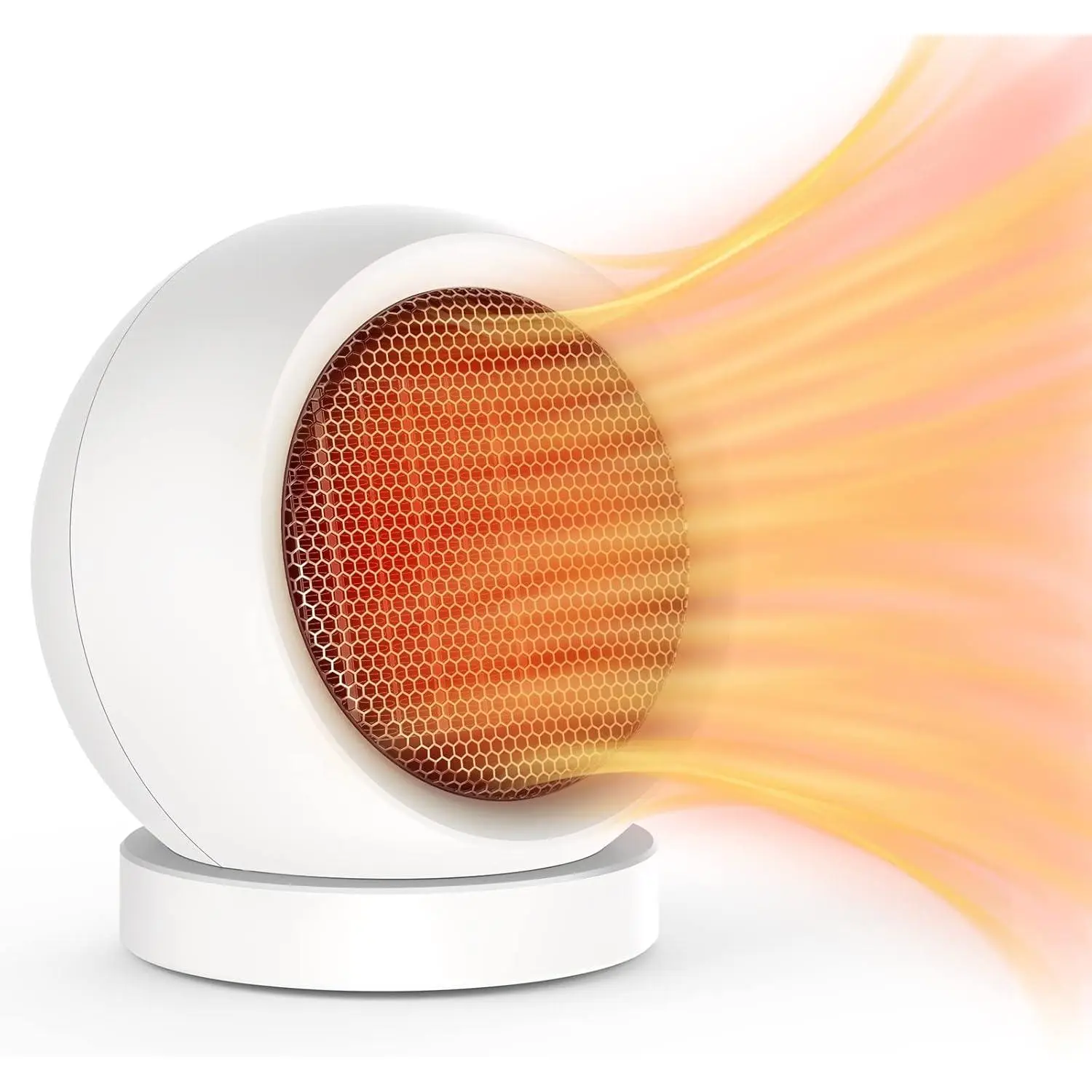Desk Heater,600W Energy Efficient Desktop Heater for Indoor Use,Safe and Quiet for Bedroom  Office Use(White)