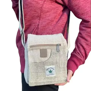 Himalayan Hemp Mini Bag 4 Pocket Wild Hemp Passport Bag PP Bag Travel Bag Cute Purse Boho Hippie Crossbody Bag Shoulder Bag Handmade Bag