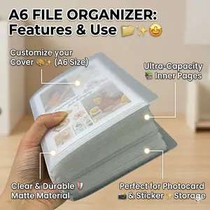 A6 Size Aesthetic Frosted Photocard Binder ✨ Large Capacity Transparent Card Collection Album, Album Photocards, Stickers & Photos
