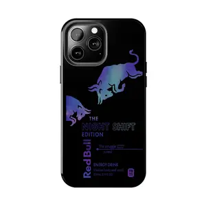 Energy Drink Inspired "Night Shift" Red Bull Edition Case - Reflective Holographic Design for iPhone 17 - 11 Pro Max Plus Mini X XR XS 7 8 Plus or SAMSUNG GALAXY S25 - S21 Ultra Plus
