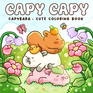 Capy Capy: Coloring Book for Adults Featuring Cute Capybara and Adorable Buddies in Funny and Cozy Moments for Relaxation and Stress Free